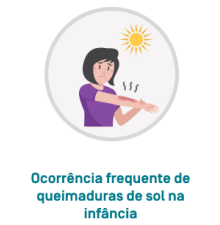 Ocorrência frequente de queimaduras de sol na infância