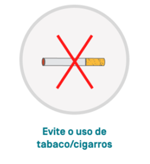 Evite o uso de tabaco/cigarros