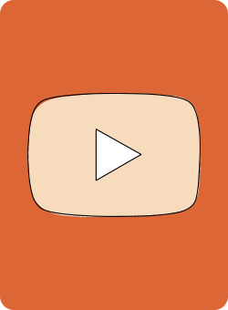 Banner ícone de vídeo laranja