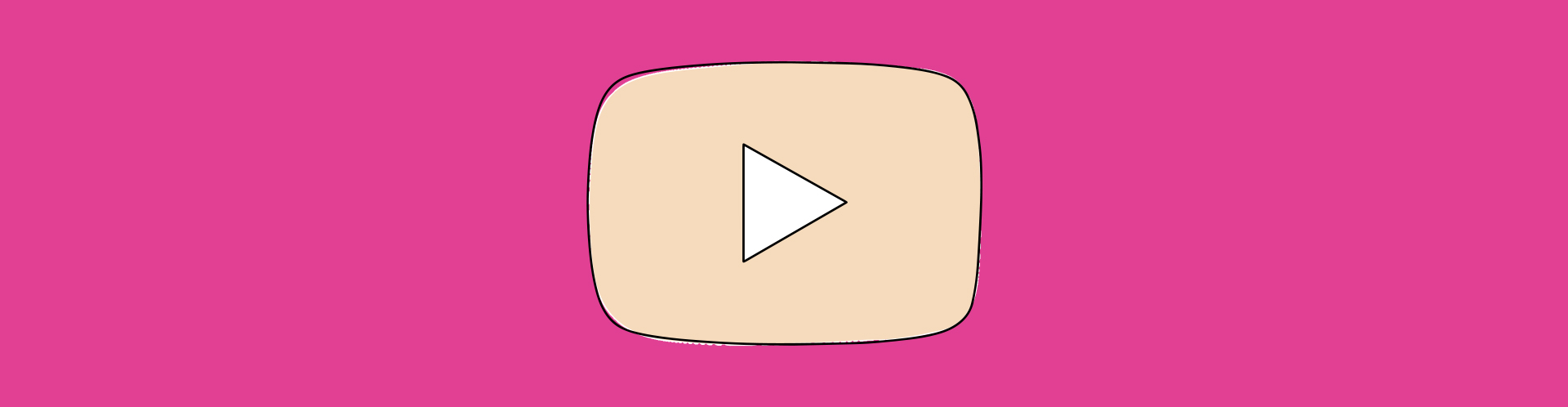 Banner ícone de vídeo rosa